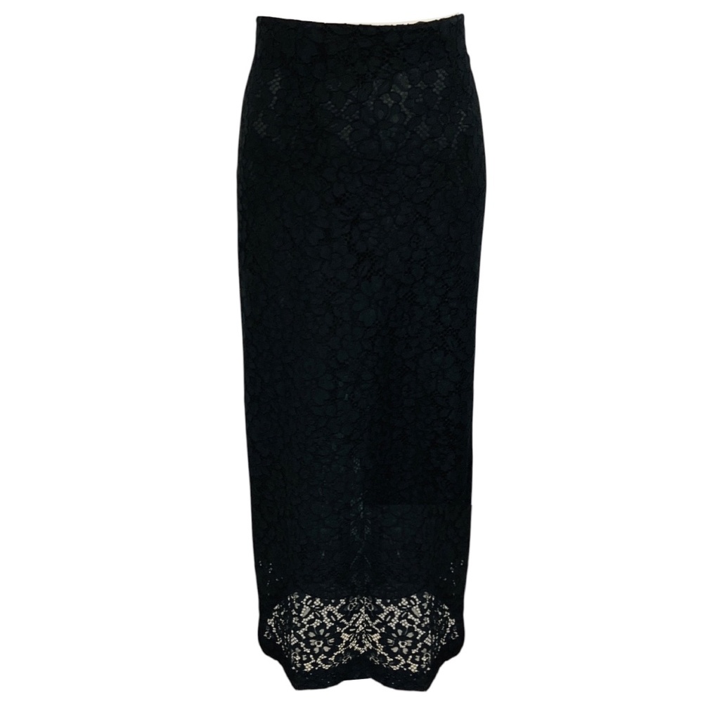 PROENZA SCHOULER BLACK STRETCH LACE JASMINE MAXI SKIRT